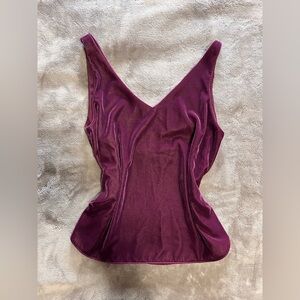 LOFT Loose Fit Plum Velvet Women’s Lined Tank Top Size M EUC
